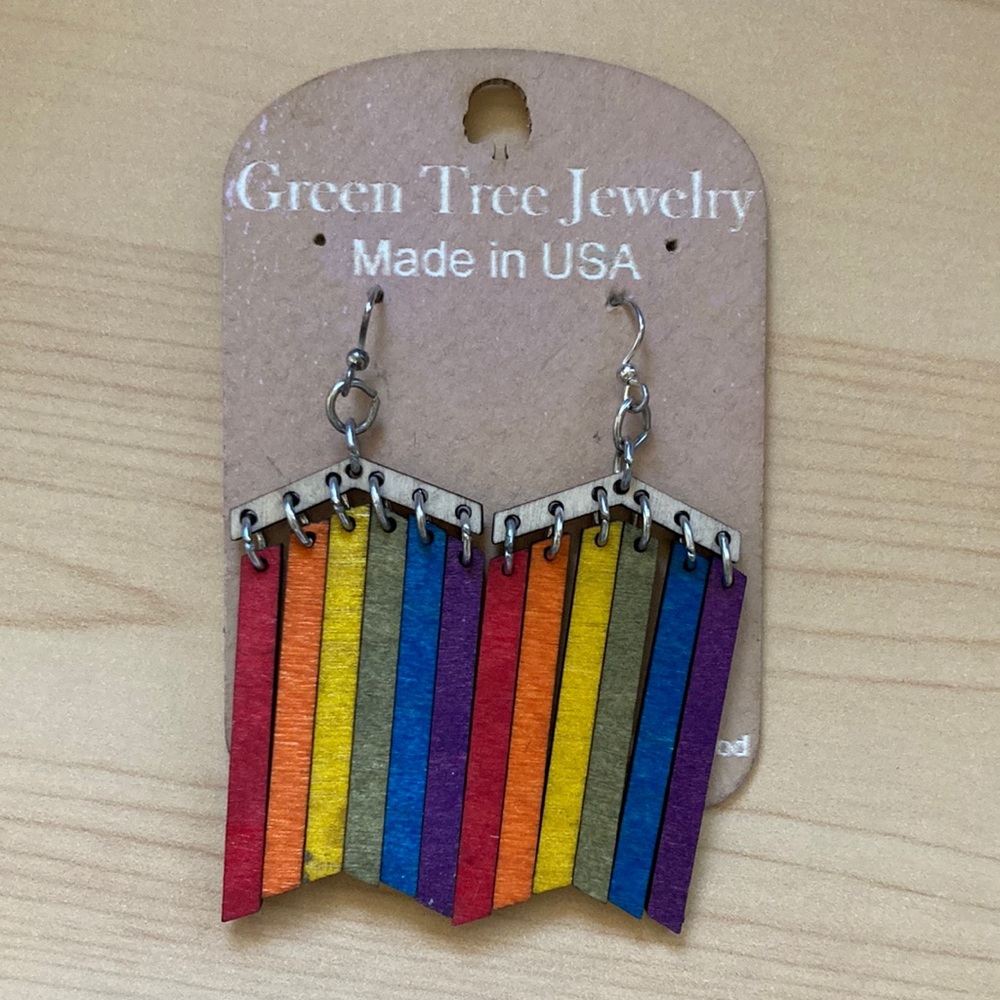 PRIDE 🌈 wooden earrings rainbow